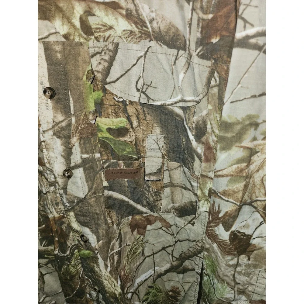 Field And Stream Men's Camo Long Sleeve Button Up Fishing/hunting Shirt XL - Picture 4 of 9